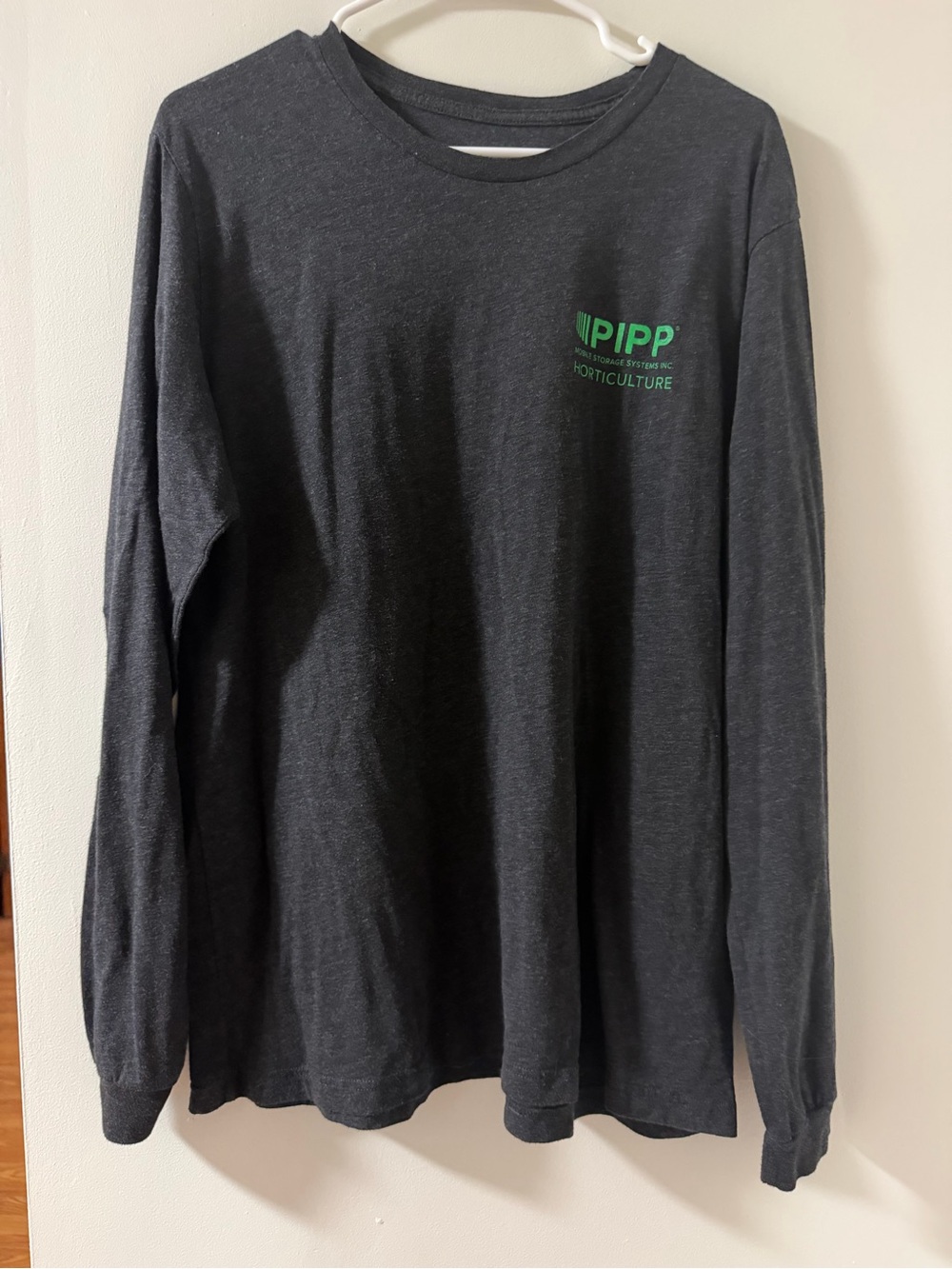Kids' Long-Sleeve Tee - Dark Gray with Green Logo
